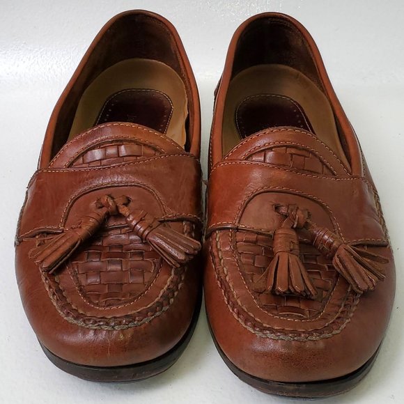 Genuine Johnston & Murphy Leather Brown Mens US 11.5 Woven Tassel Loafers Shoes main image 10